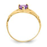 10k CZ February Birthstone Claddagh Heart Ring